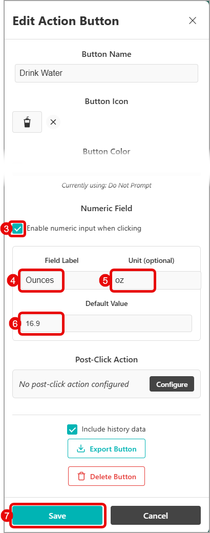 Configure Numeric Field