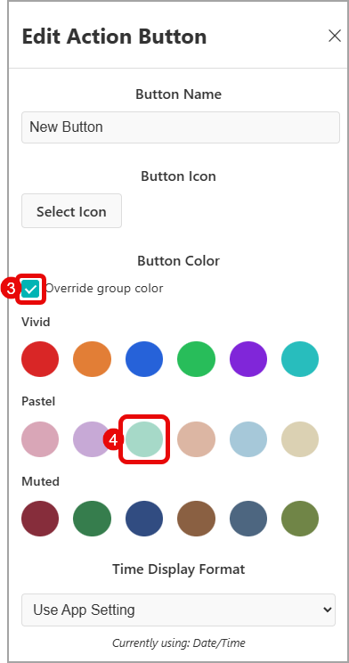 Edit Action Button Color Options