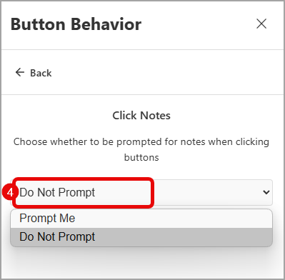 Button Behavior > Click Notes