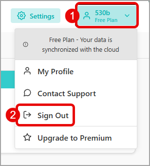 Sign-Out steps 1 and 2